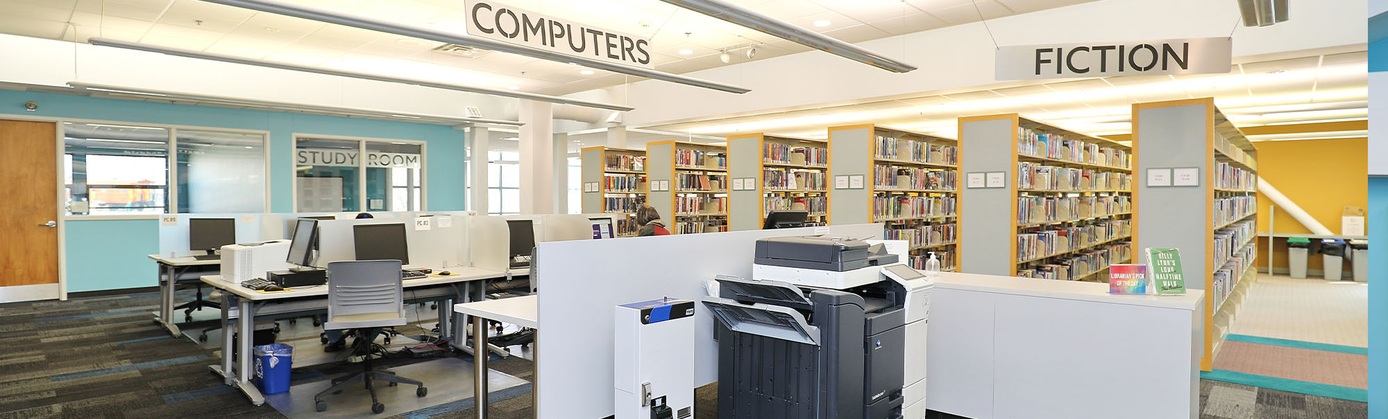 Computer section of library